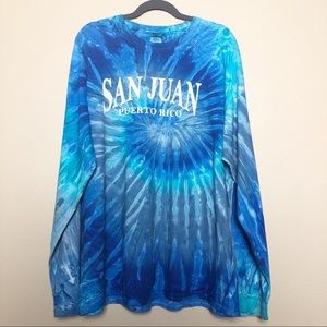 Tie Dye San Juan Puerto Rico Long Sleeve Tee XL
